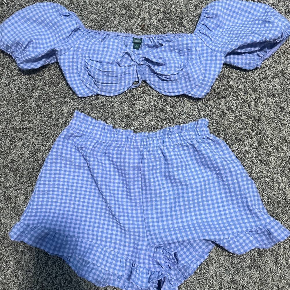 2 piece plaid set